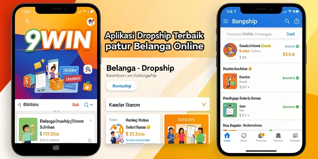 Tampilan antarmuka utama aplikasi 9WIN untuk dropshipping.