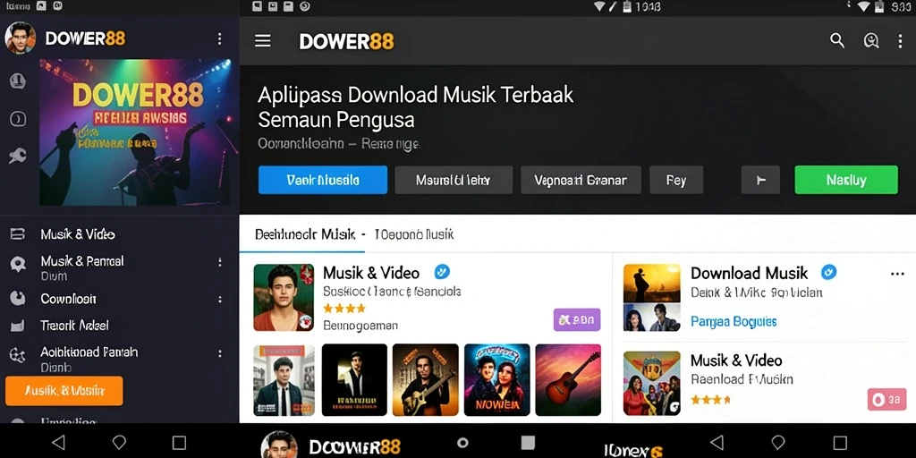 Antarmuka DOWER88 yang intuitif dan menarik untuk Download Musik.