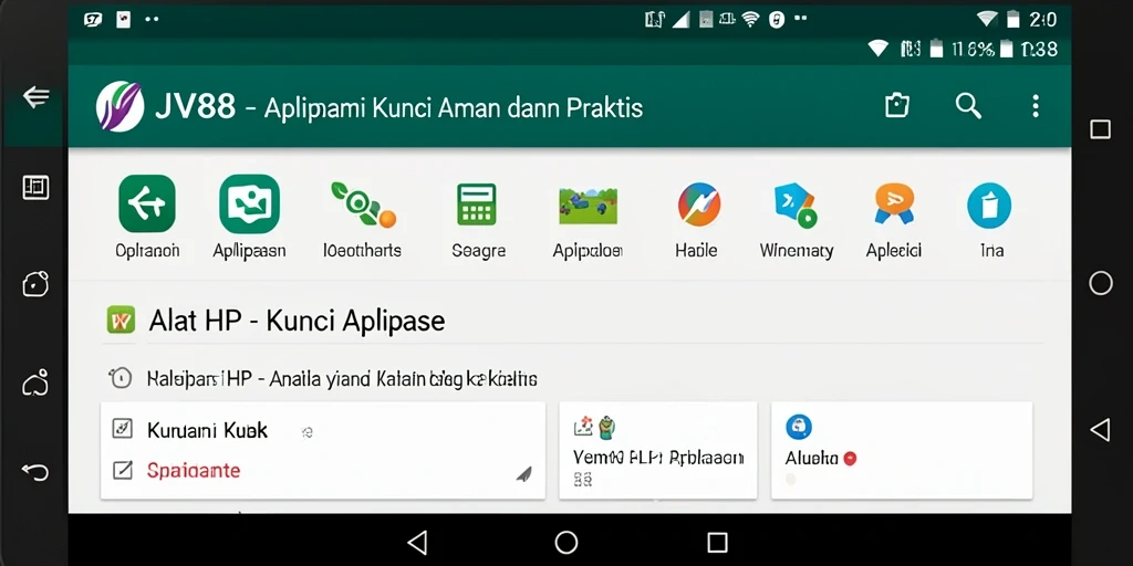 Tampilan antarmuka aplikasi Kunci Aplikasi JV88 yang menarik dan fungsional.