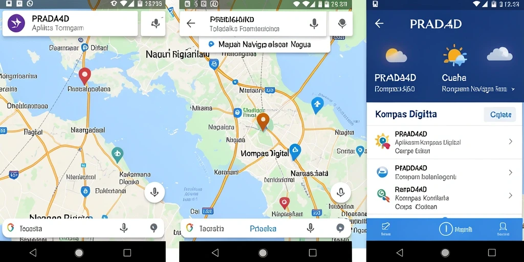 Antarmuka PRADA4D yang menampilkan fungsi Kompas Digital secara jelas.