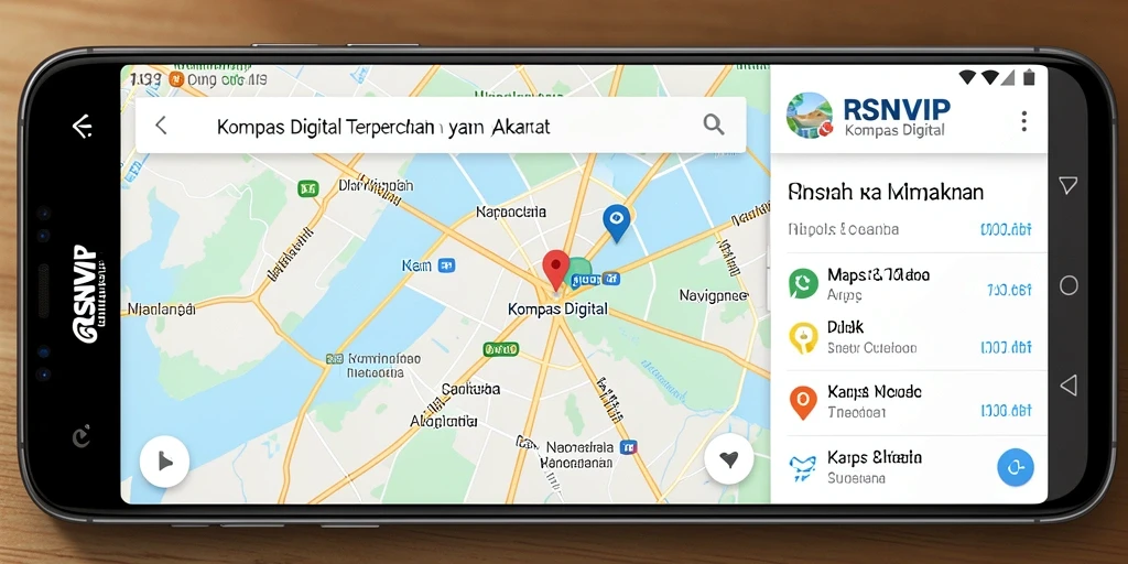 Antarmuka kompas digital RSNVIP yang mudah dipahami dan fungsional.