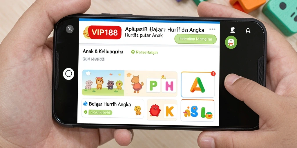 Antarmuka aplikasi VIP188 yang mendidik dan interaktif.